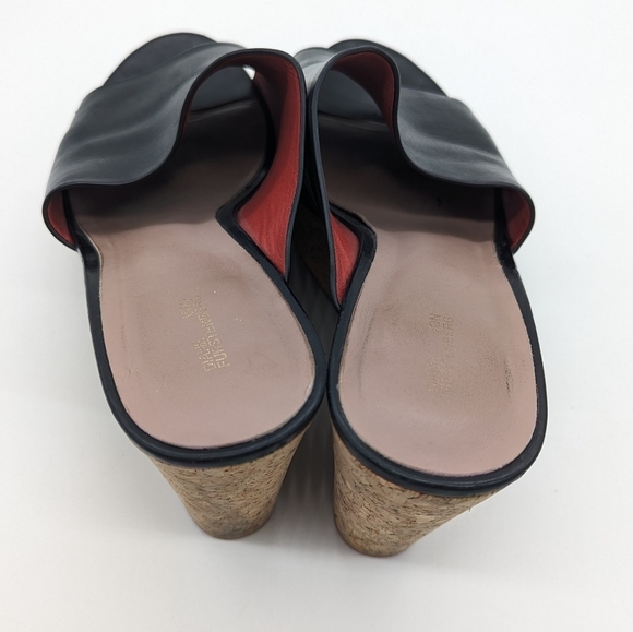 Diane Von Furstenberg Bonnie Wedge Slide Sandal Black Size 8.5 - Picture 10 of 13